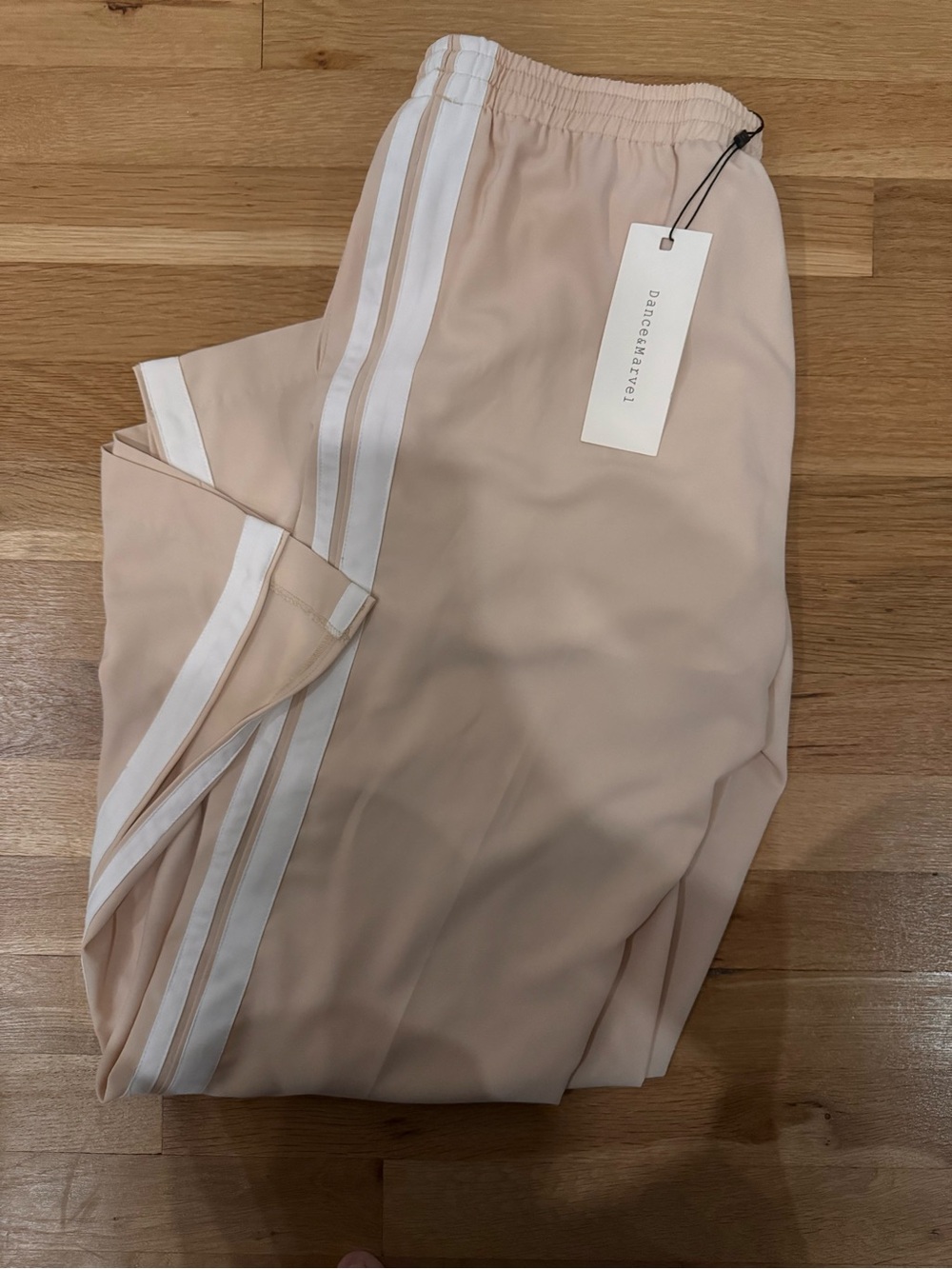 Dance & Marvel Blush Pink Track Joggers with White Side Stripes